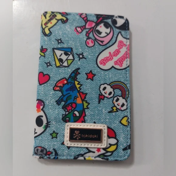 Tokidoki Denim Daze Blue Fanny Waist Sling Belt Bag With Matching Bifold Wallet
